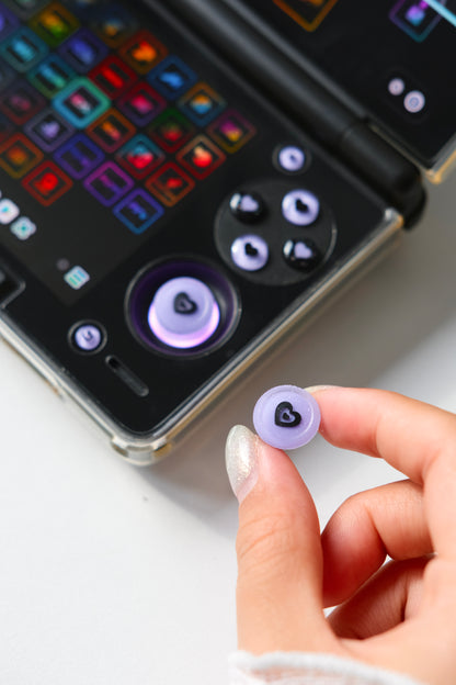 Midnight Lavender Hearts | AYN Thor Buttons & Thumbsticks