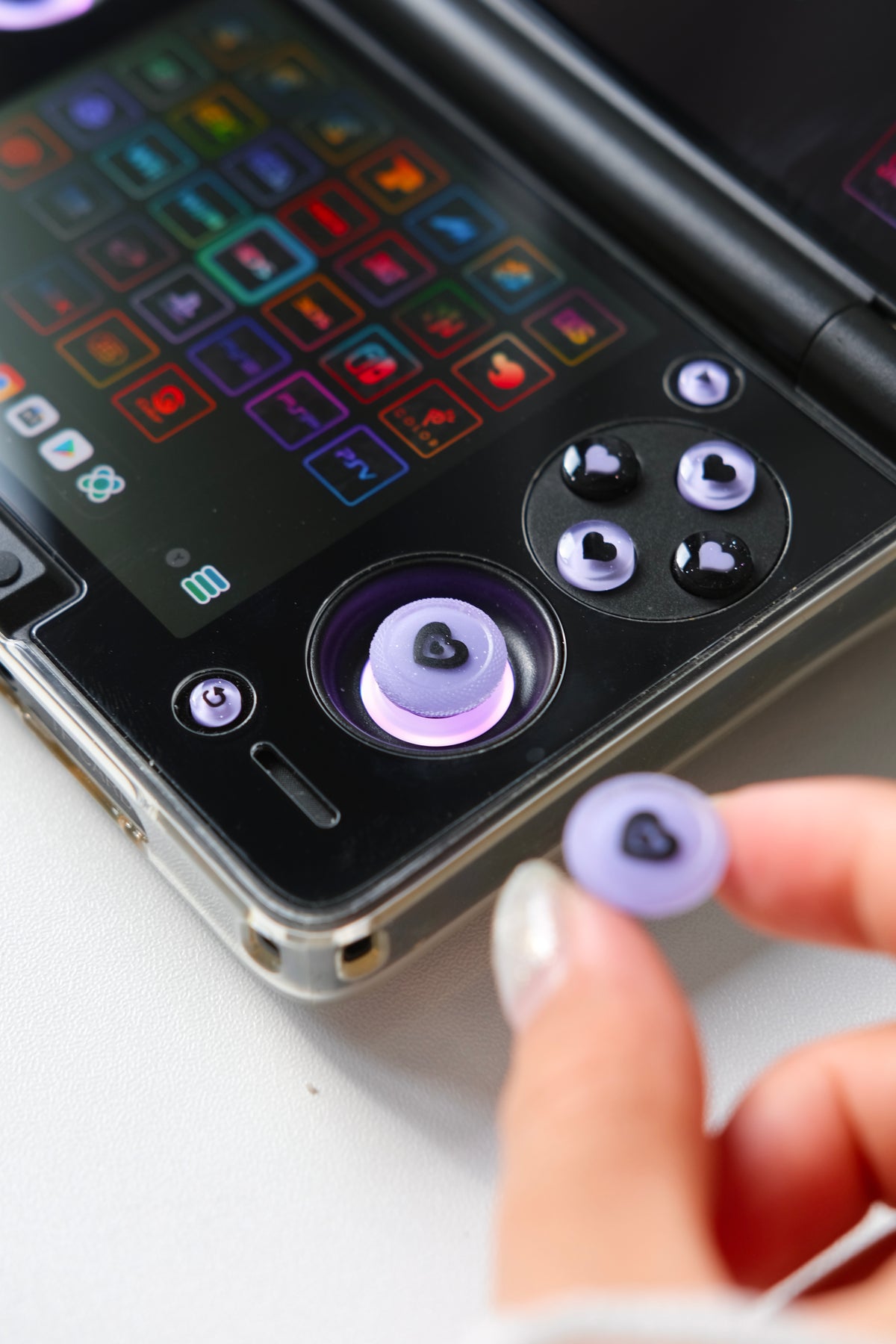 Midnight Lavender Hearts | AYN Thor Buttons & Thumbsticks