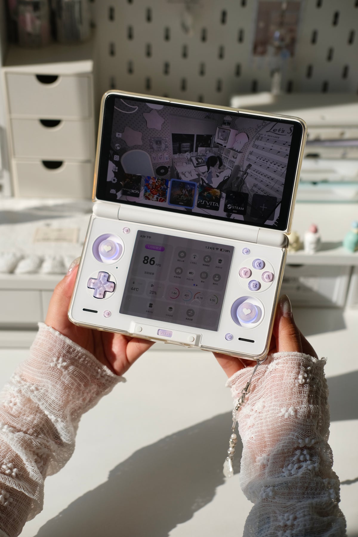 Blush Lavender Hearts | AYN Thor Buttons & Thumbsticks
