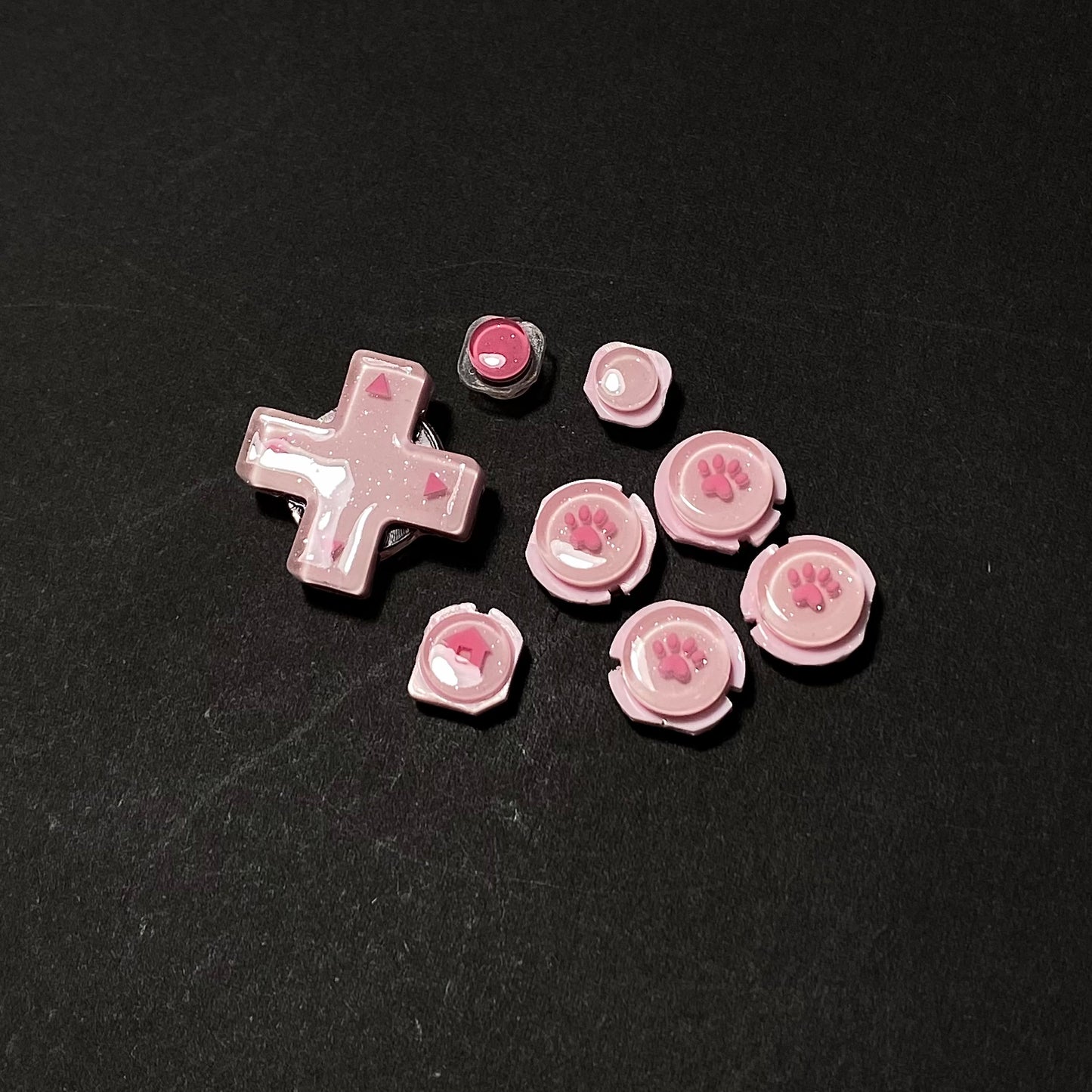 Pink Paw Resin Buttons for New 2DS XL
