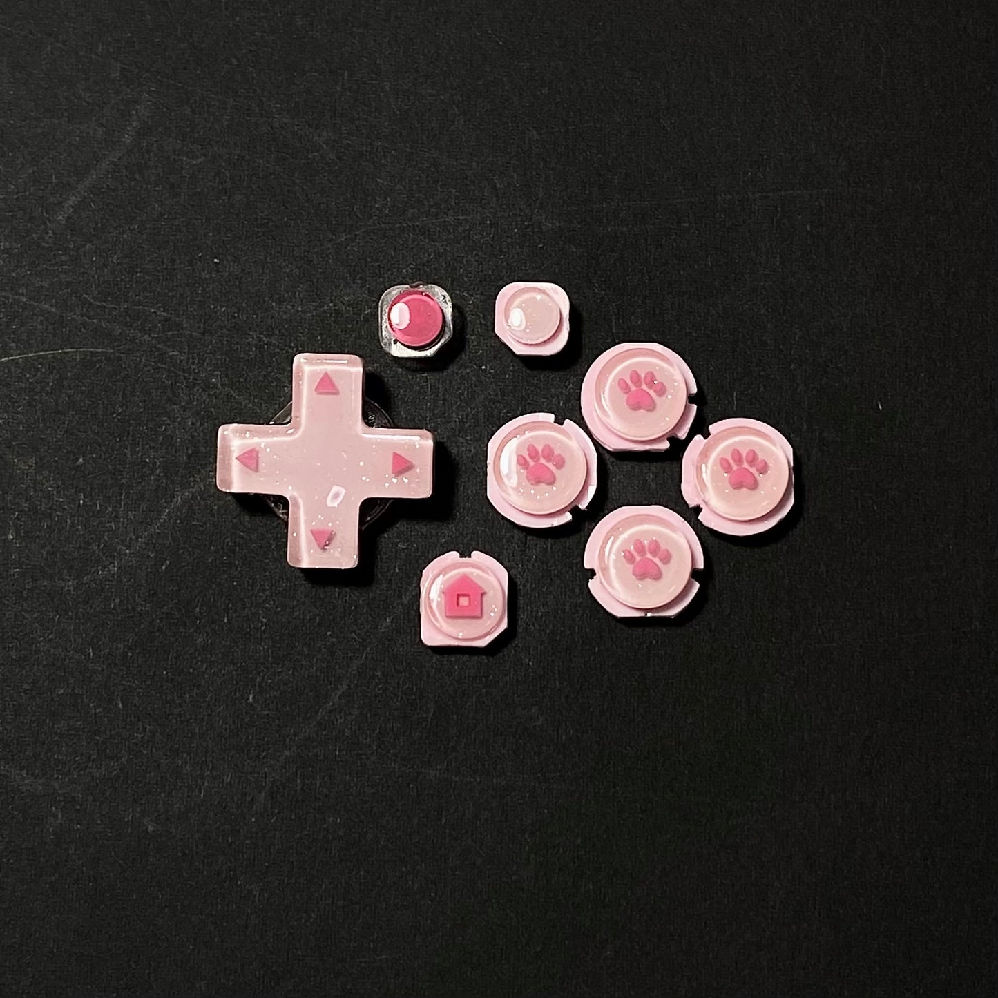 Pink Paw Resin Buttons for New 2DS XL