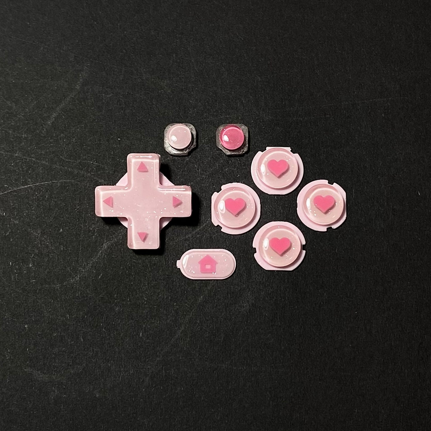 Pink Heart Resin Buttons for New 3DS XL