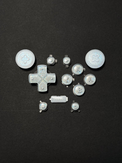 Crystal Moon Jellyfish Buttons & Aqua Glitter Thumbstick Caps for AYN Thor