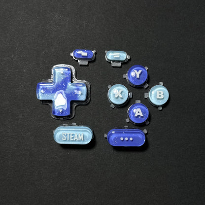 Ocean Blue Marble Glitter Button Set for Steam Deck
