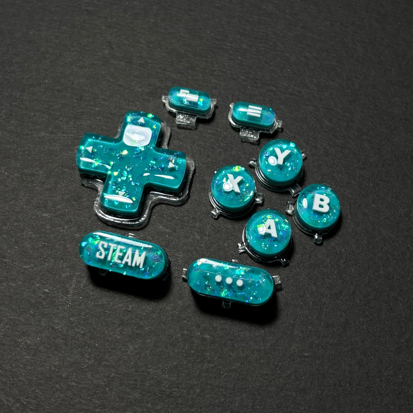 Turquoise Opal Glitter Button Set for Steam Deck