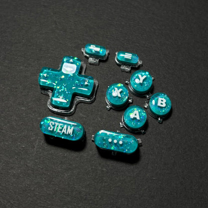 Turquoise Opal Glitter Button Set for Steam Deck