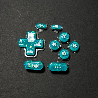 Turquoise Opal Glitter Button Set for Steam Deck
