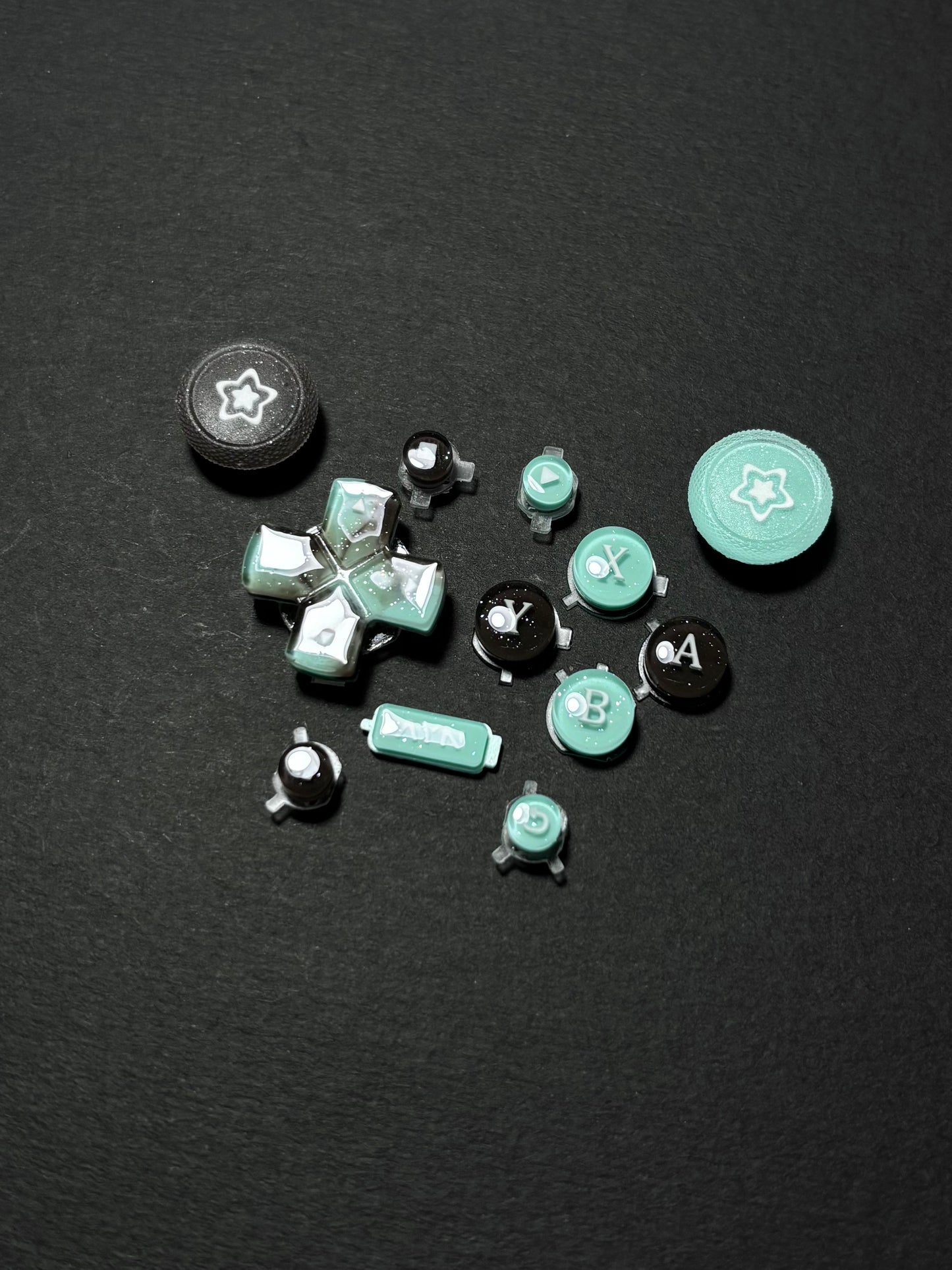 Mint Chocolate Star Button & Thumbstick Cap Set for AYN Thor