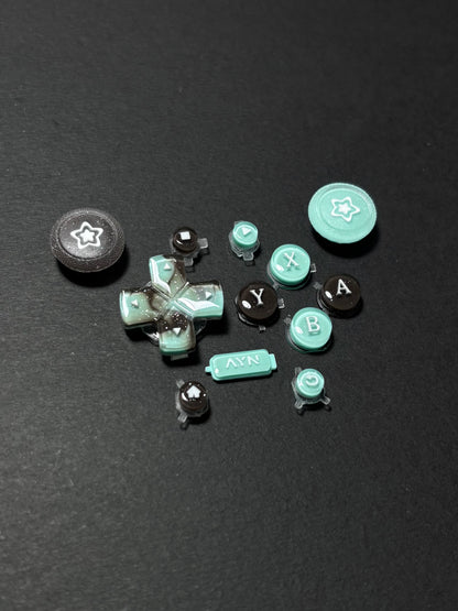 Mint Chocolate Star Button & Thumbstick Cap Set for AYN Thor