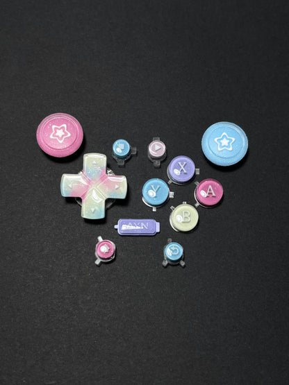 Pastel Rainbow Star Buttons & Thumbstick Caps for AYN Thor