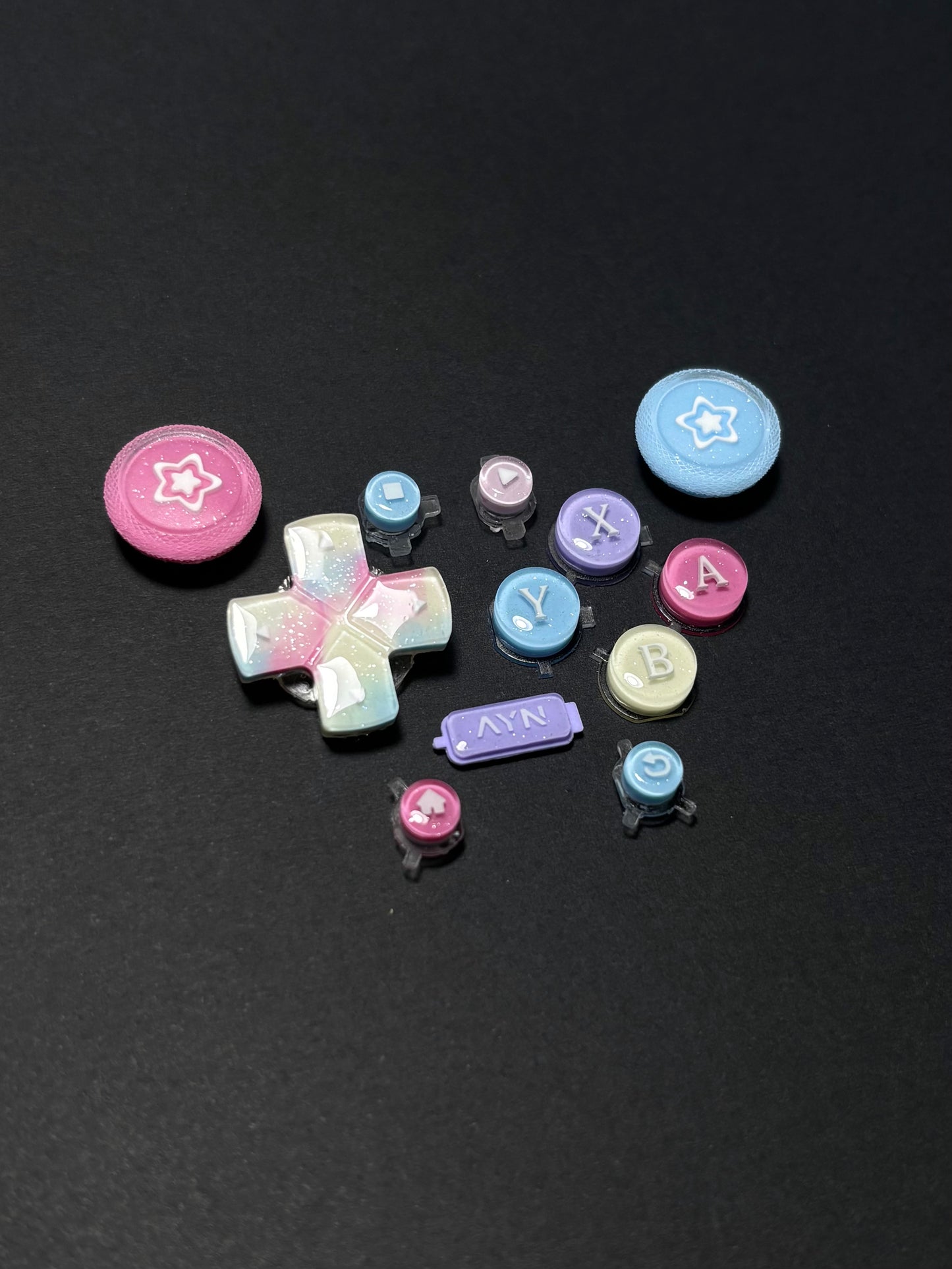 Pastel Rainbow Star Buttons & Thumbstick Caps for AYN Thor