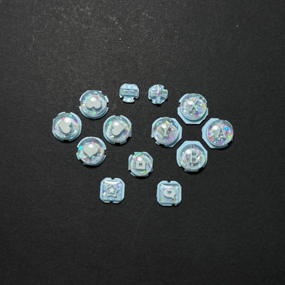 Iridescent Blue Resin Buttons for Switch 2