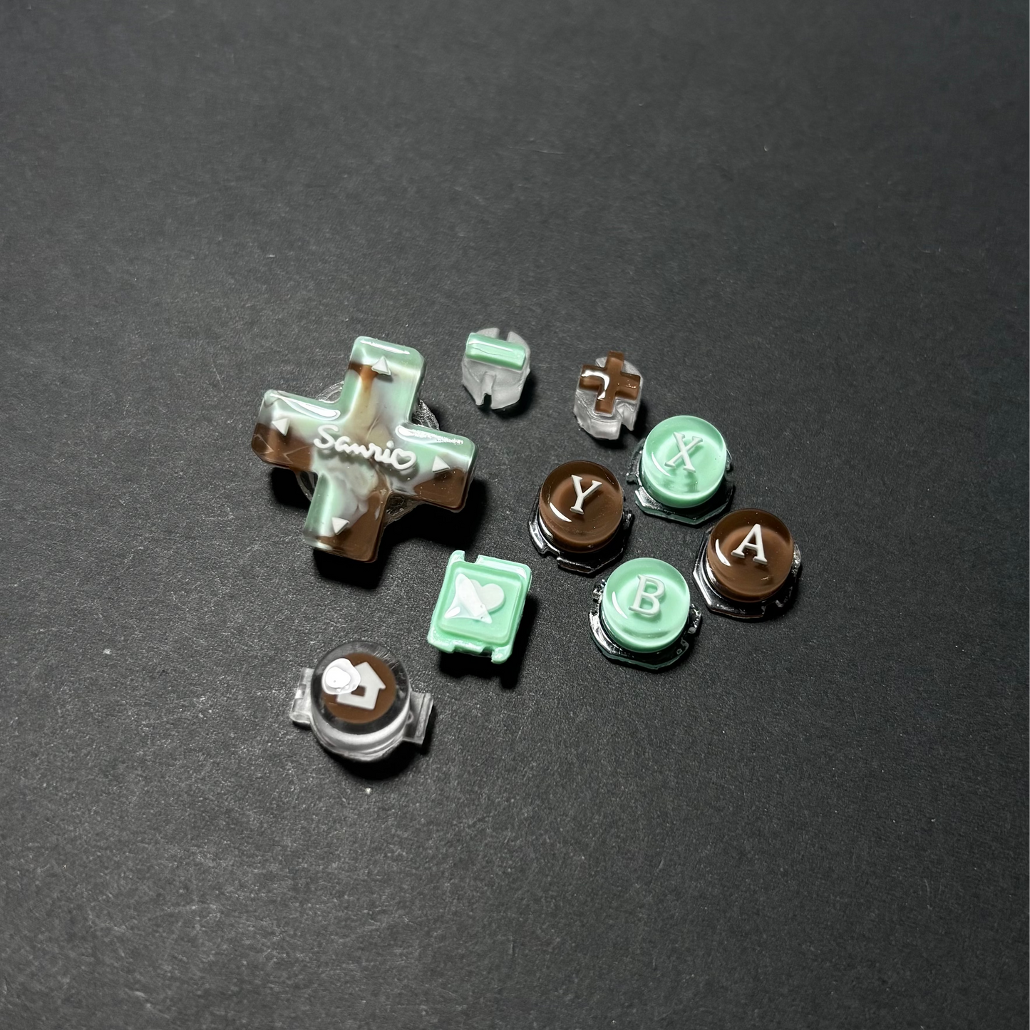 Mint Chocolate Resin Buttons for Switch Lite