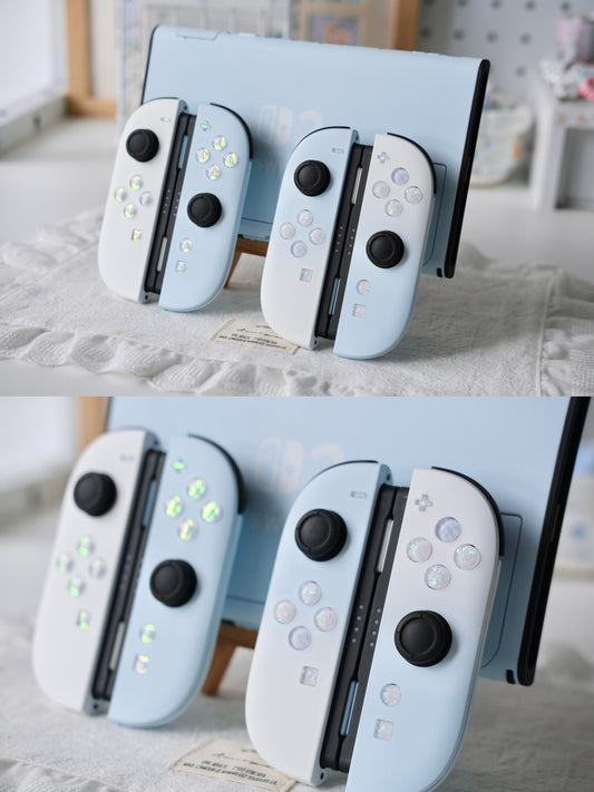 Custom Switch 2 Joy-Con Controllers | Blue & White Mix | Handmade Shell & Buttons