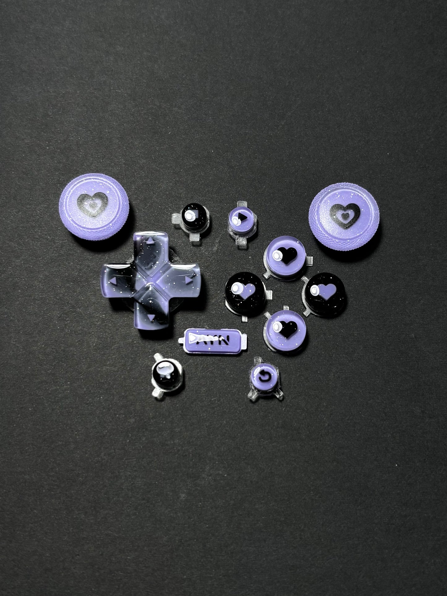 Midnight Lavender Hearts | AYN Thor Buttons & Thumbsticks