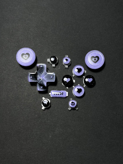 Midnight Lavender Hearts | AYN Thor Buttons & Thumbsticks