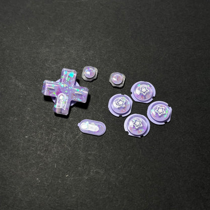 Purple Opal Shimmer Star Resin Buttons for New Nintendo 3DS XL