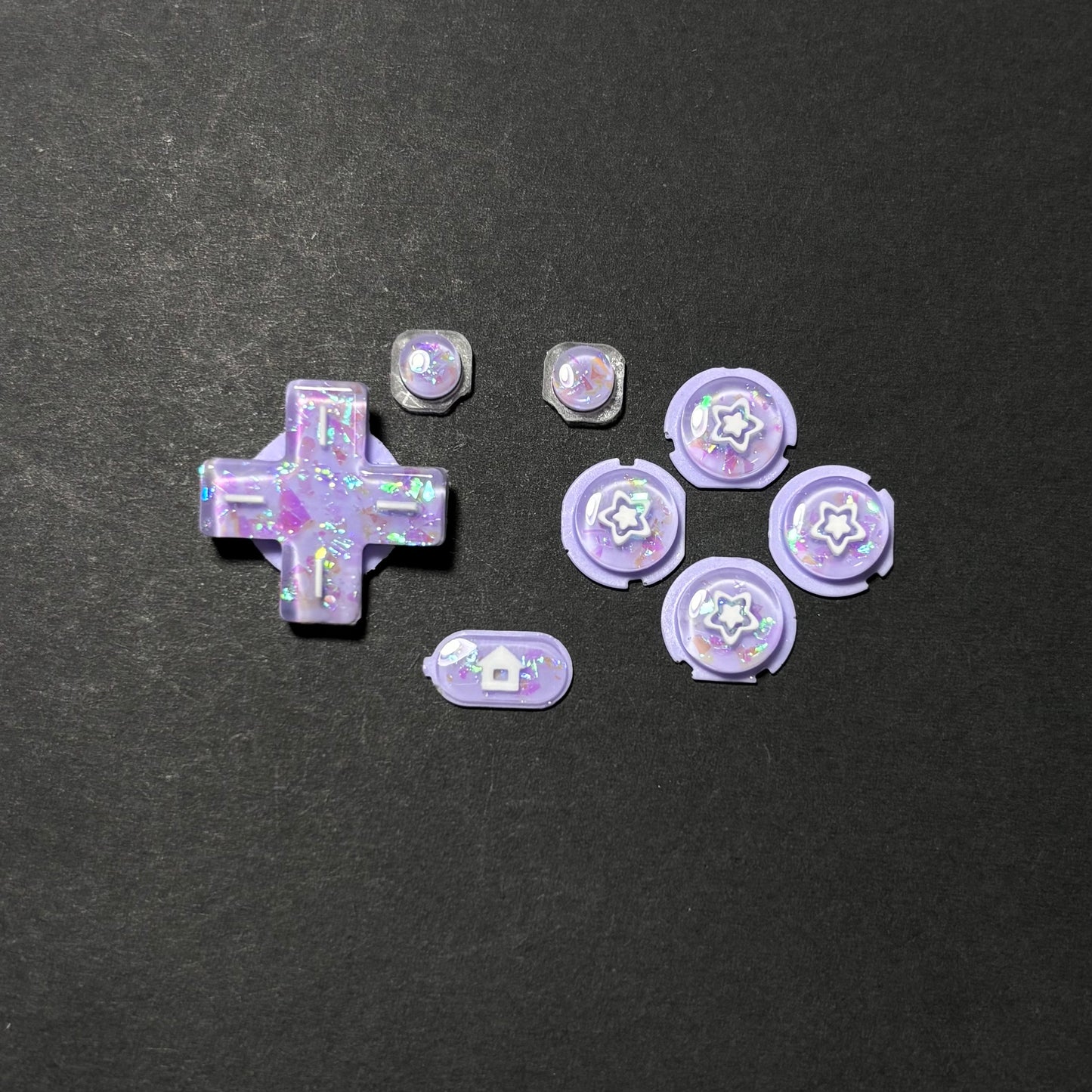 Purple Opal Shimmer Star Resin Buttons for New Nintendo 3DS XL