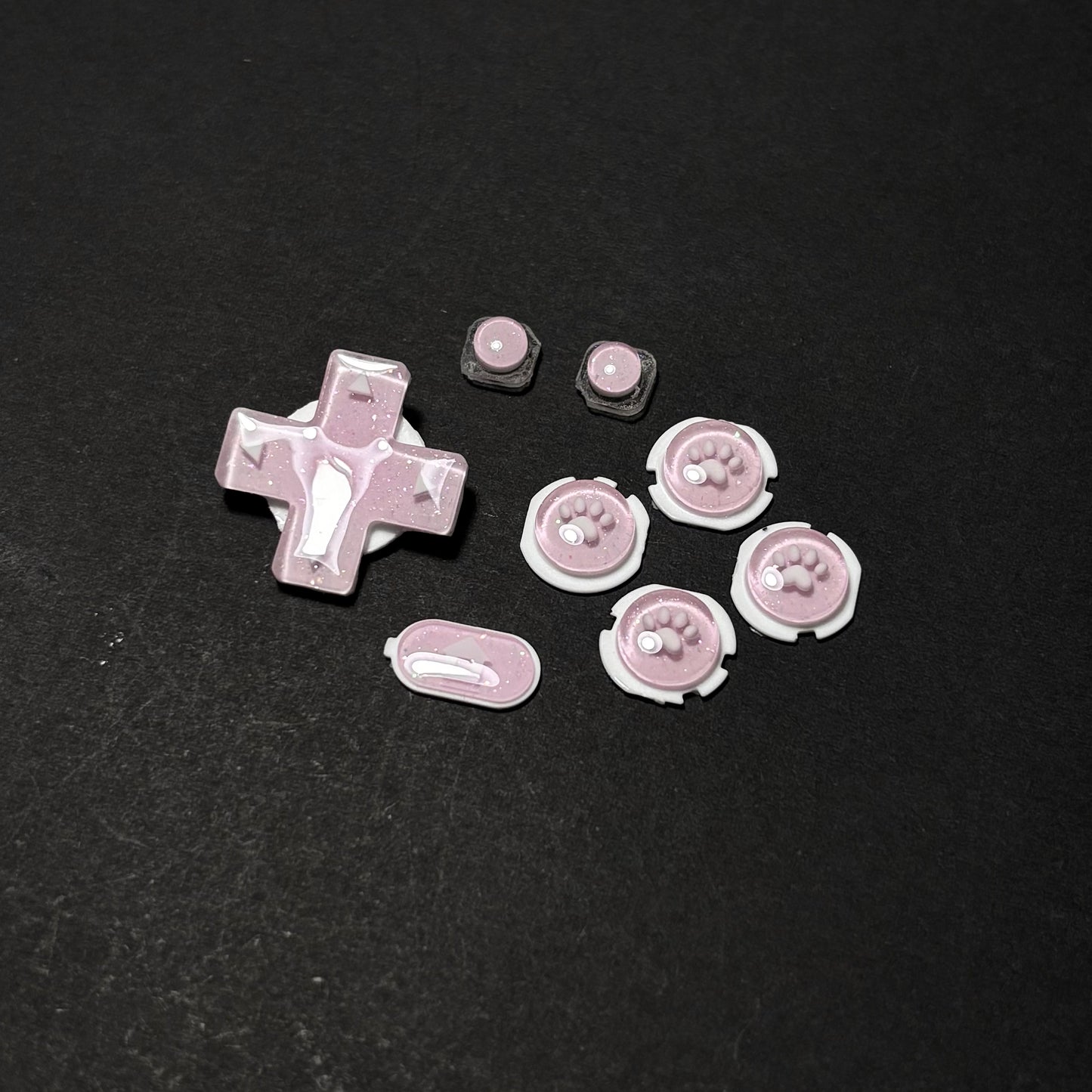 Pink Paw Resin Buttons for New 3DS