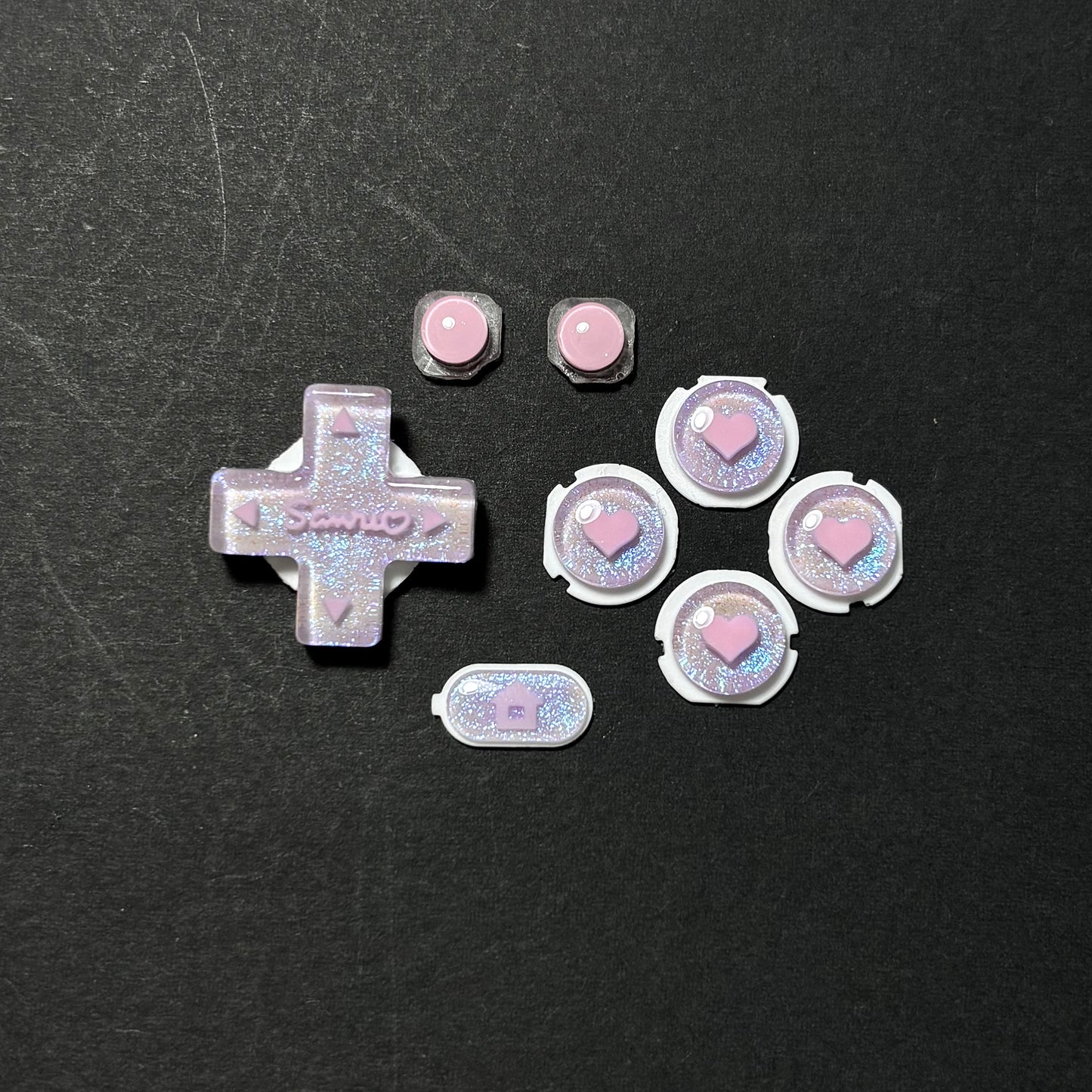Lavender Heart Resin Buttons for New  3DS XL