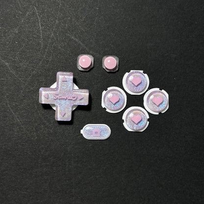 Lavender Heart Resin Buttons for New  3DS XL