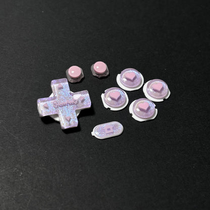 Lavender Heart Resin Buttons for New  3DS XL