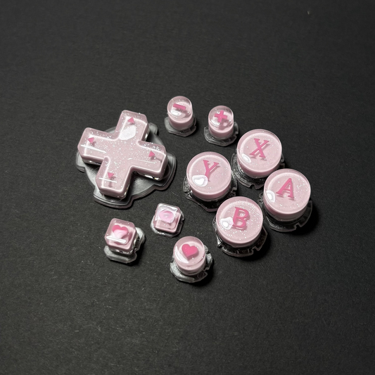Sweet Pink Glitter Buttons for Switch Pro 2