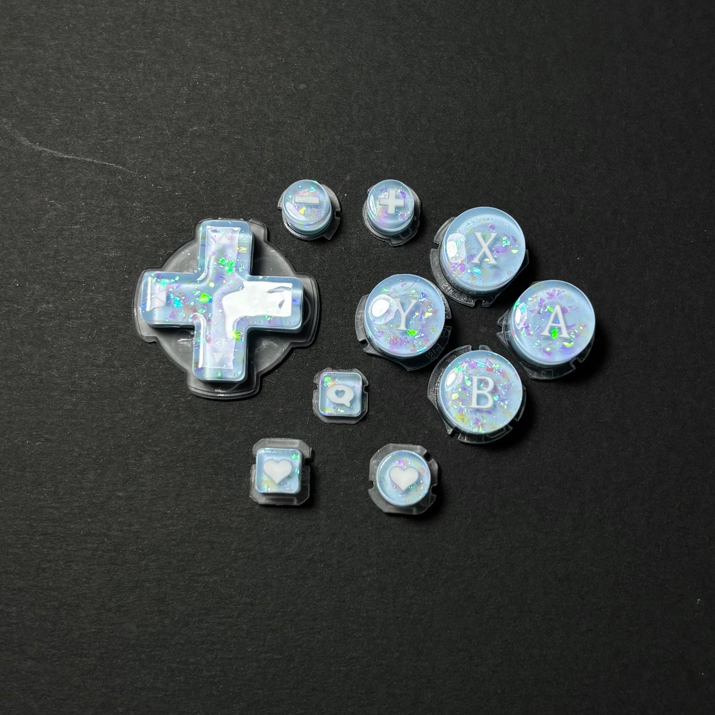 Blue Glitter Resin Buttons for Switch Pro 2