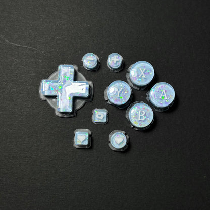 Blue Glitter Resin Buttons for Switch Pro 2