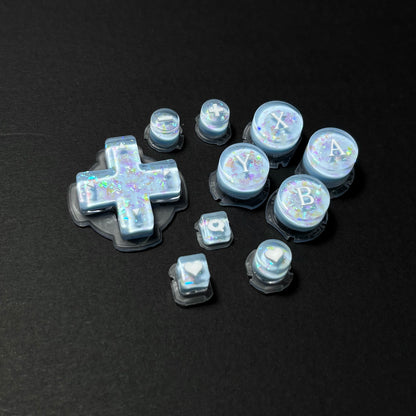 Blue Glitter Resin Buttons for Switch Pro 2