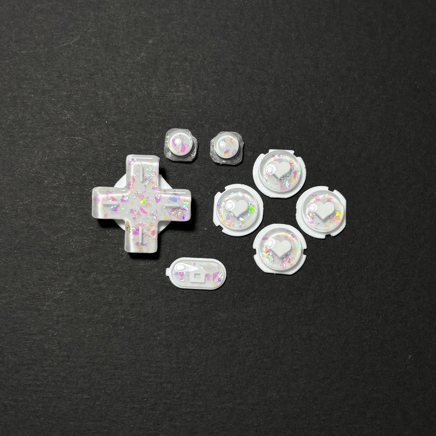Iridescent White Resin Buttons for New 3DS XL