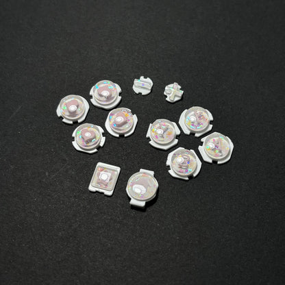 White Opal Heart Resin Buttons for Nintendo Switch