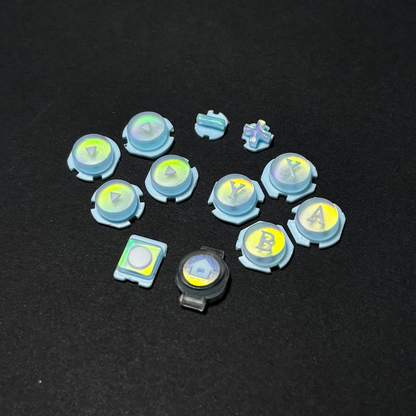 Frosted Blue Holographic Resin Buttons for Nintendo Switch