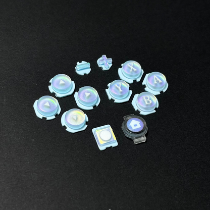 Frosted Blue Holographic Resin Buttons for Nintendo Switch