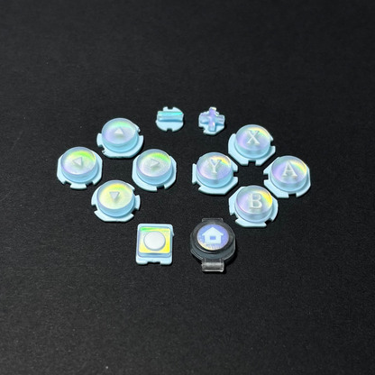 Frosted Blue Holographic Resin Buttons for Nintendo Switch