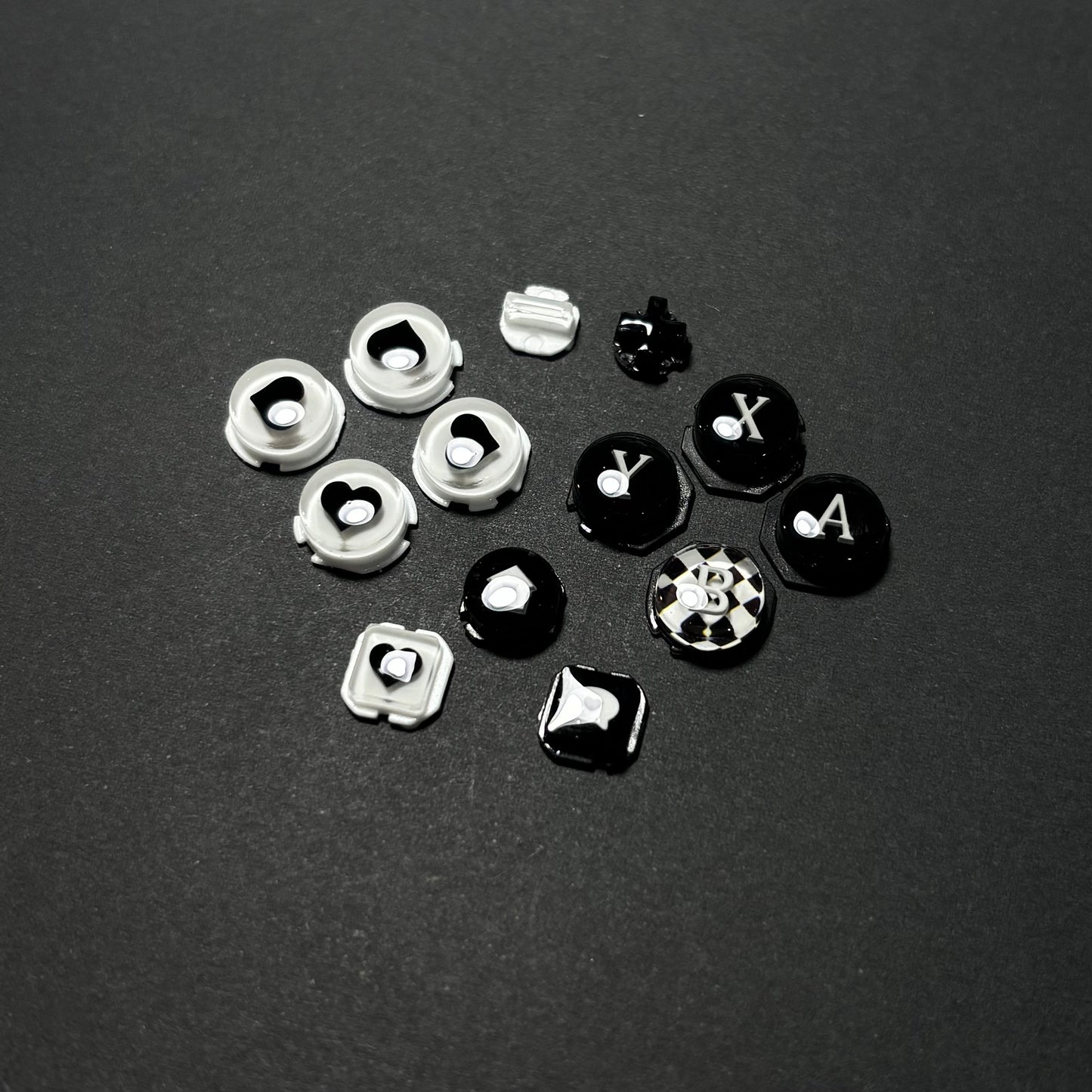 Black & White Checkerboard Resin Buttons for Nintendo Switch 2