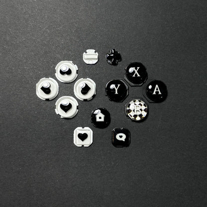Black & White Checkerboard Resin Buttons for Nintendo Switch 2