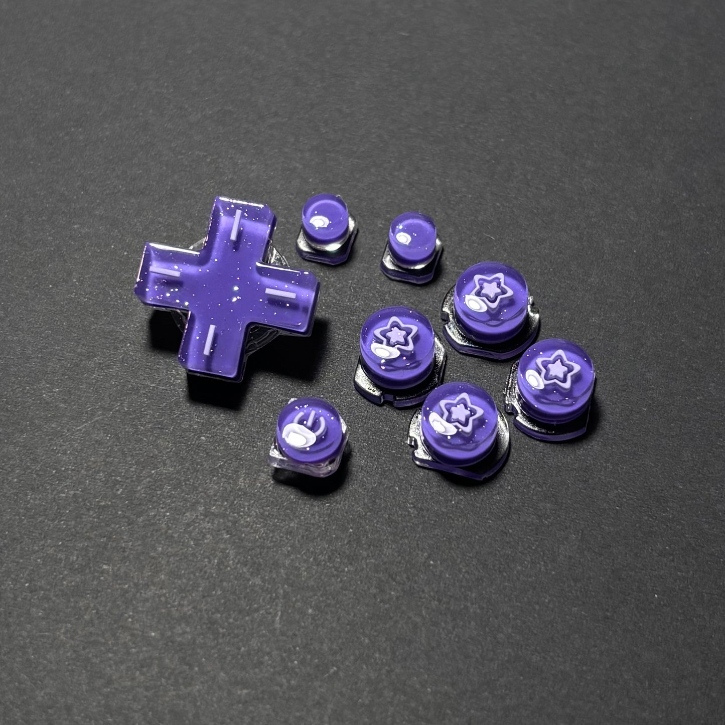 Pearlescent Purple Star Resin Buttons for Nintendo 2DS