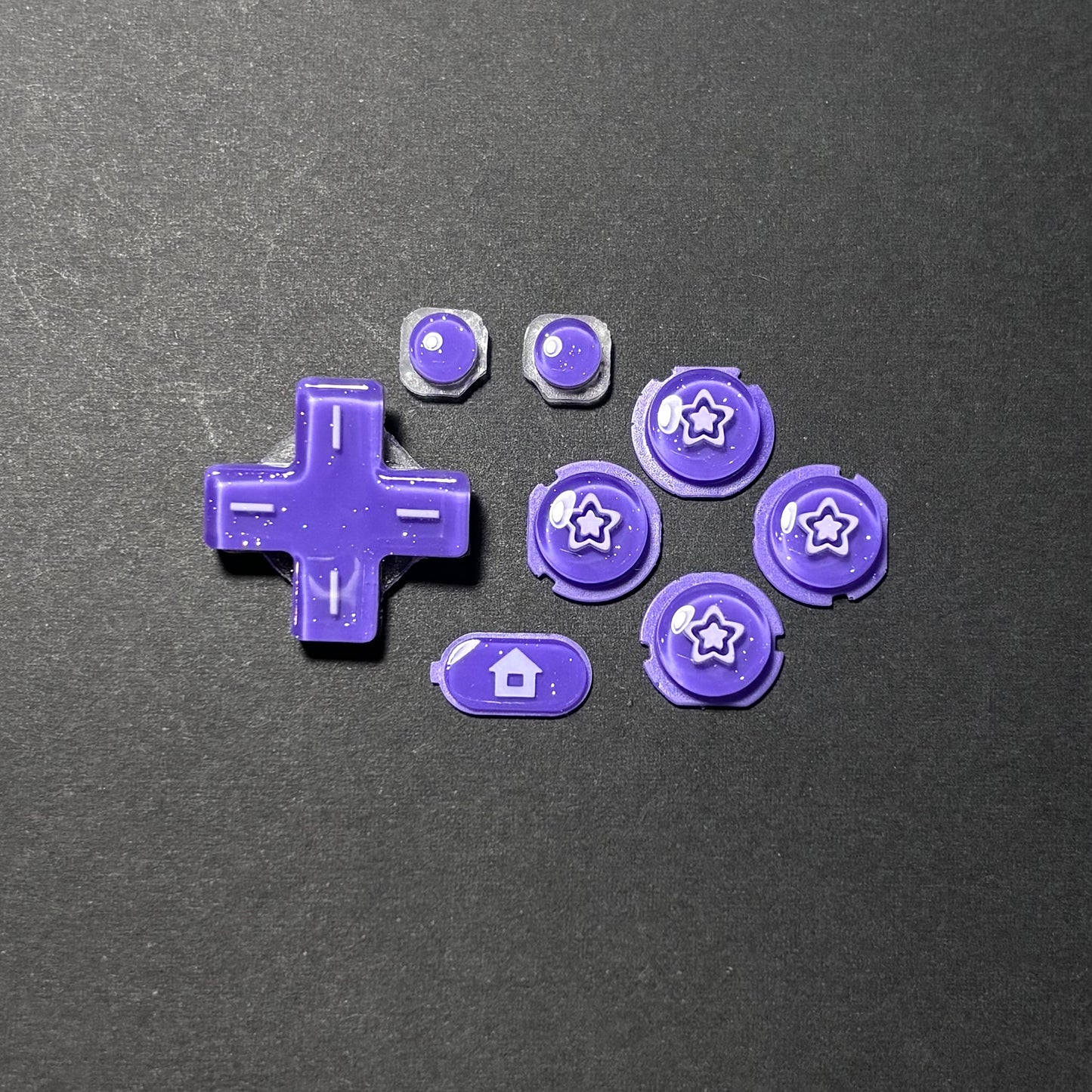 earlescent Purple Star Resin Buttons for New Nintendo 3DS XL