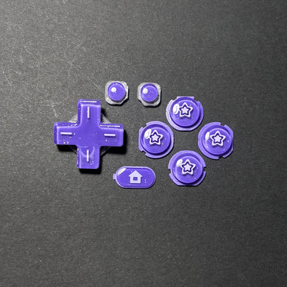 earlescent Purple Star Resin Buttons for New Nintendo 3DS XL
