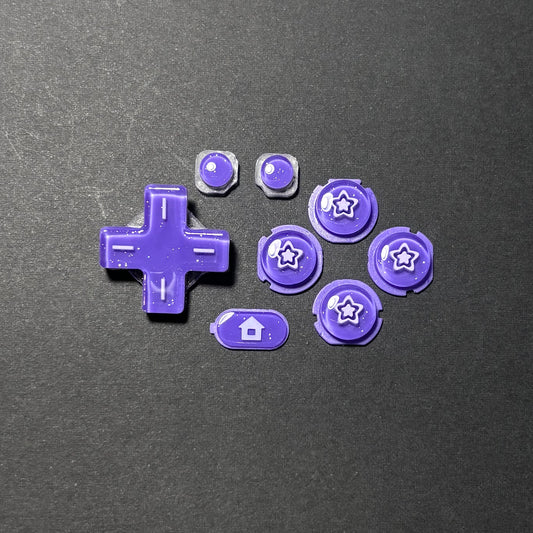 earlescent Purple Star Resin Buttons for New Nintendo 3DS XL