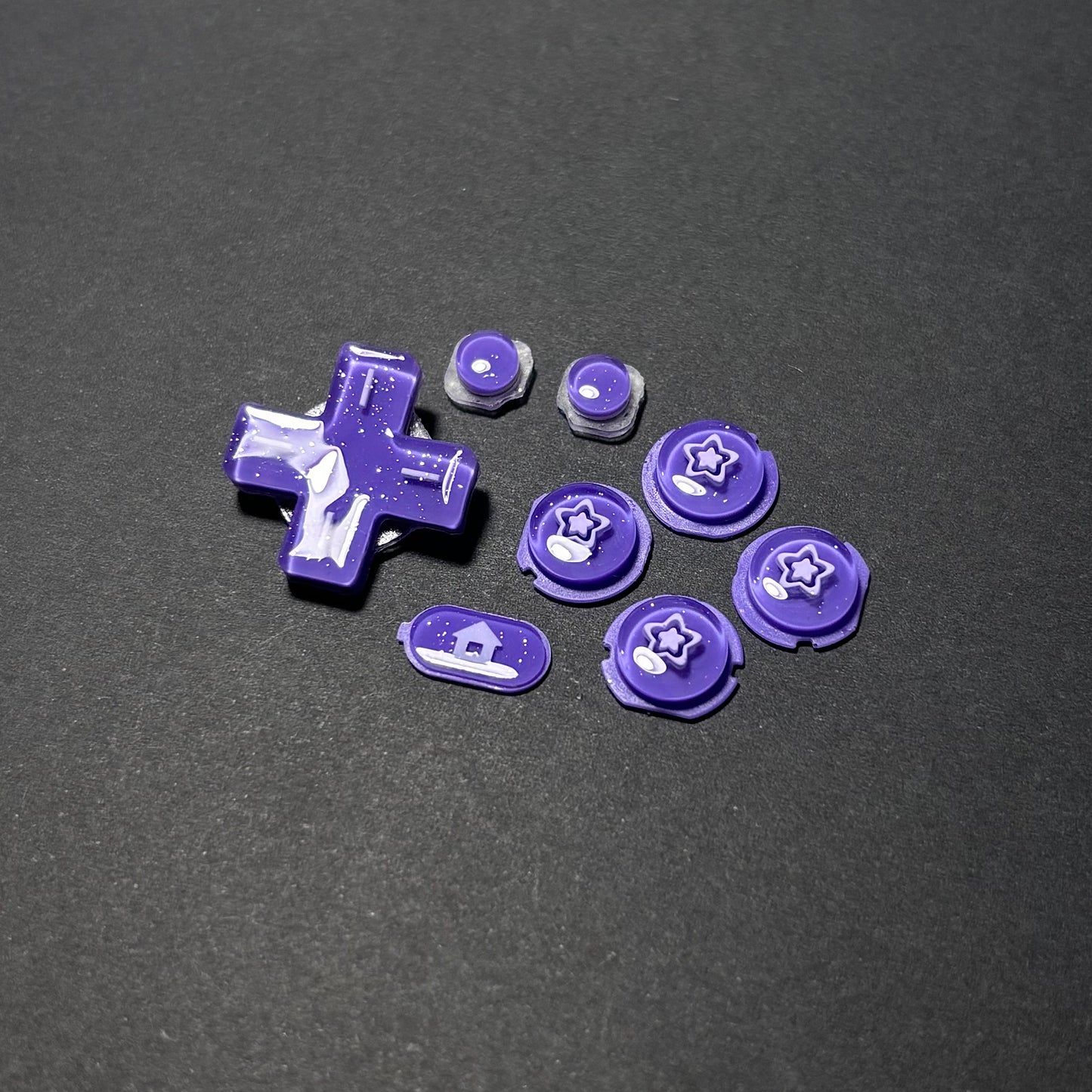 earlescent Purple Star Resin Buttons for New Nintendo 3DS XL