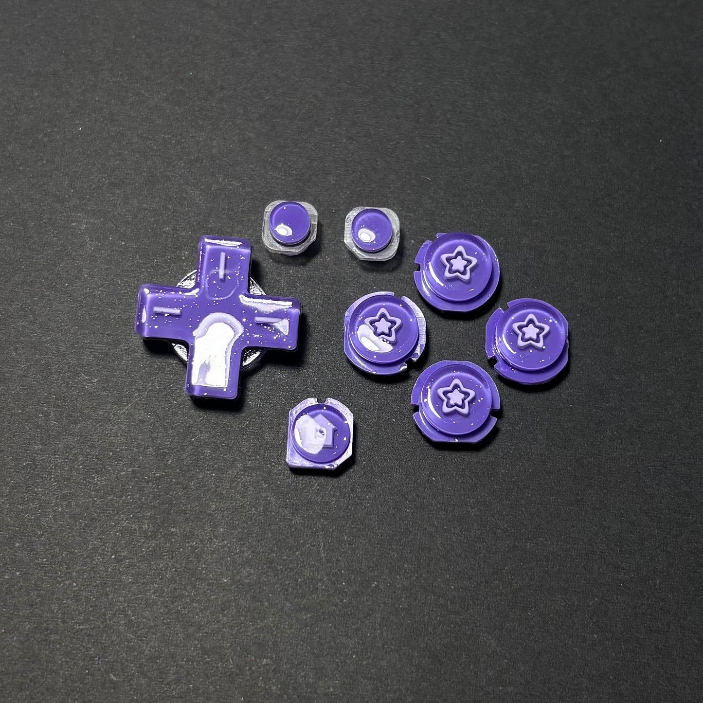 Pearlescent Purple Star Resin Buttons for New Nintendo 2DS XL