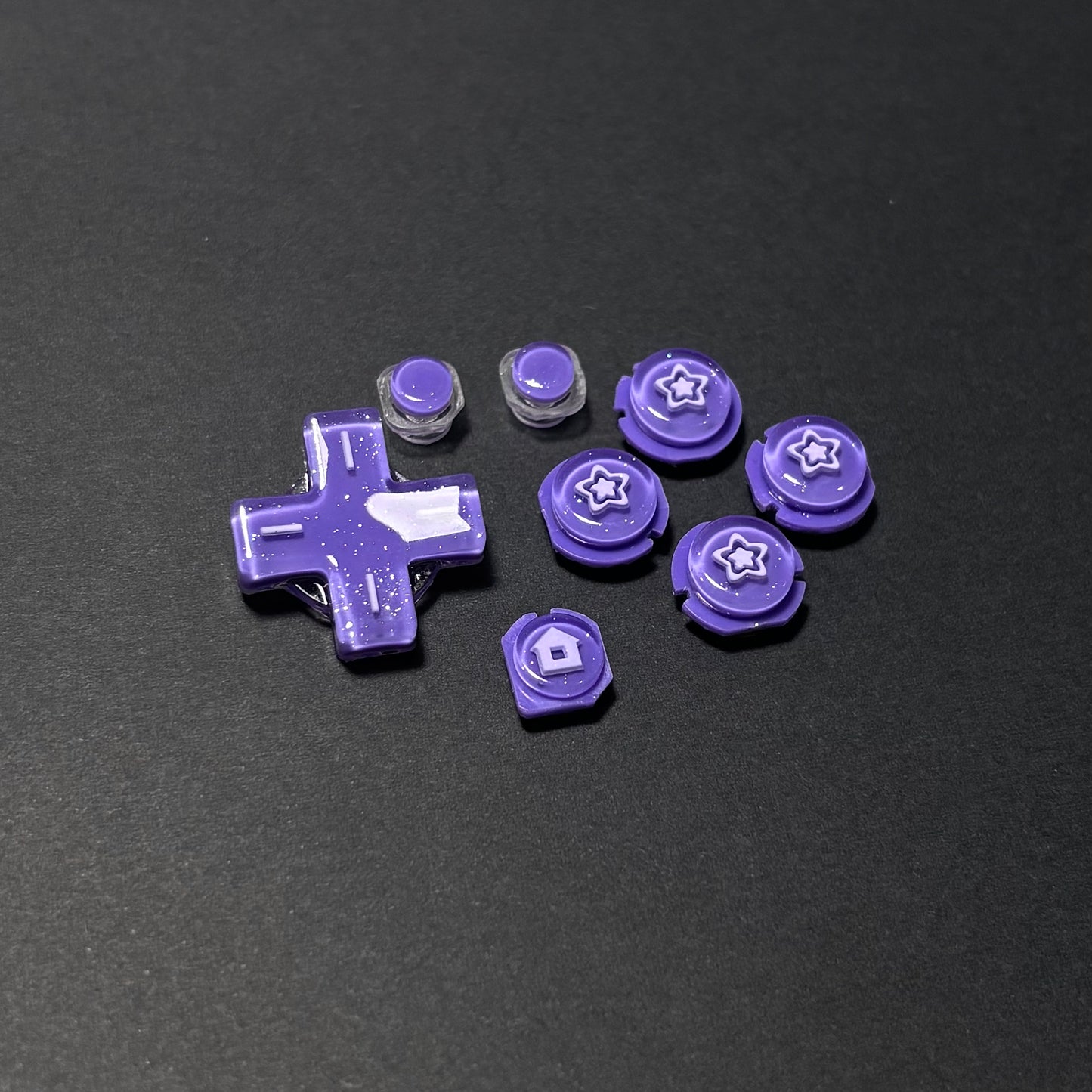 Pearlescent Purple Star Resin Buttons for New Nintendo 2DS XL