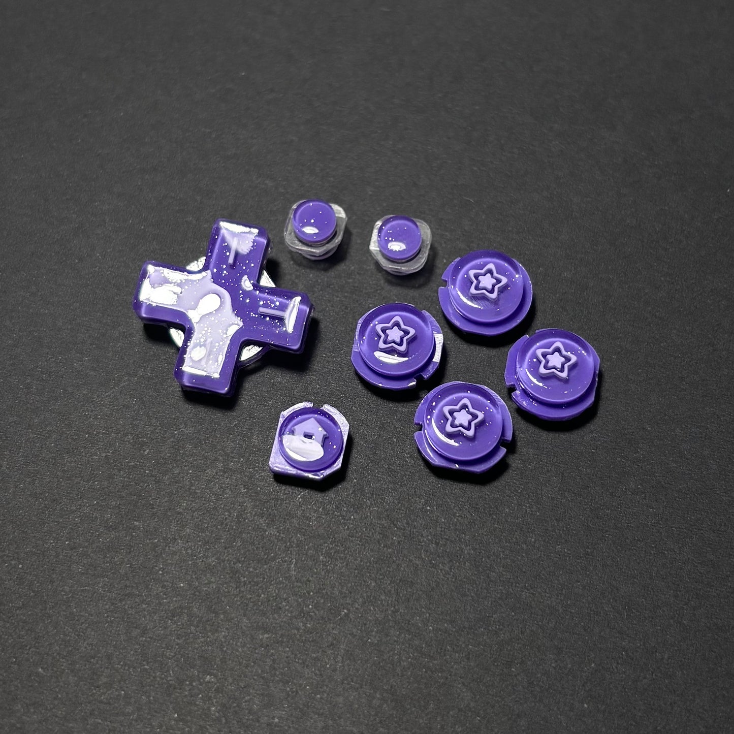 Pearlescent Purple Star Resin Buttons for New Nintendo 2DS XL