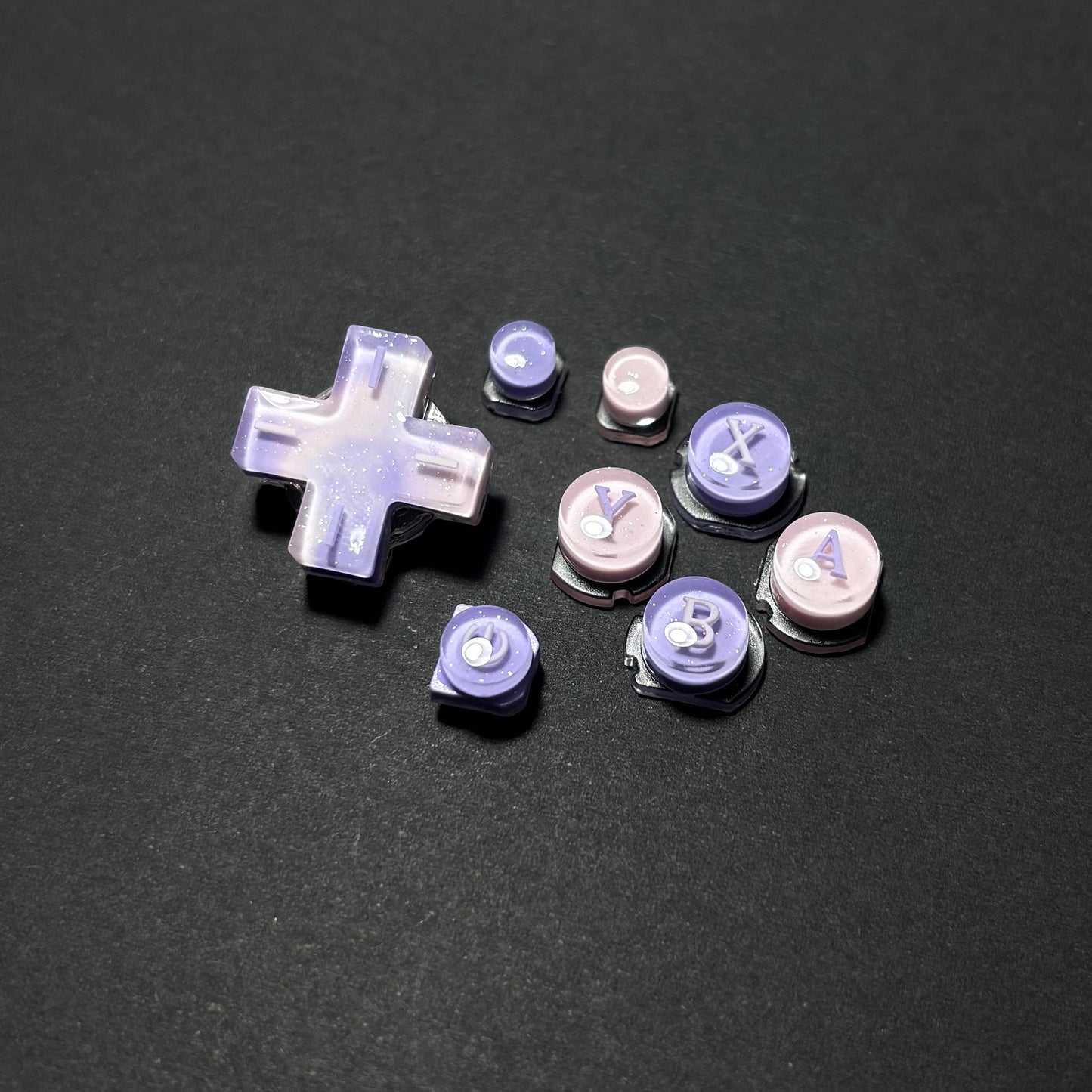 Pearlescent Pink Purple Resin Buttons for Nintendo 2DS