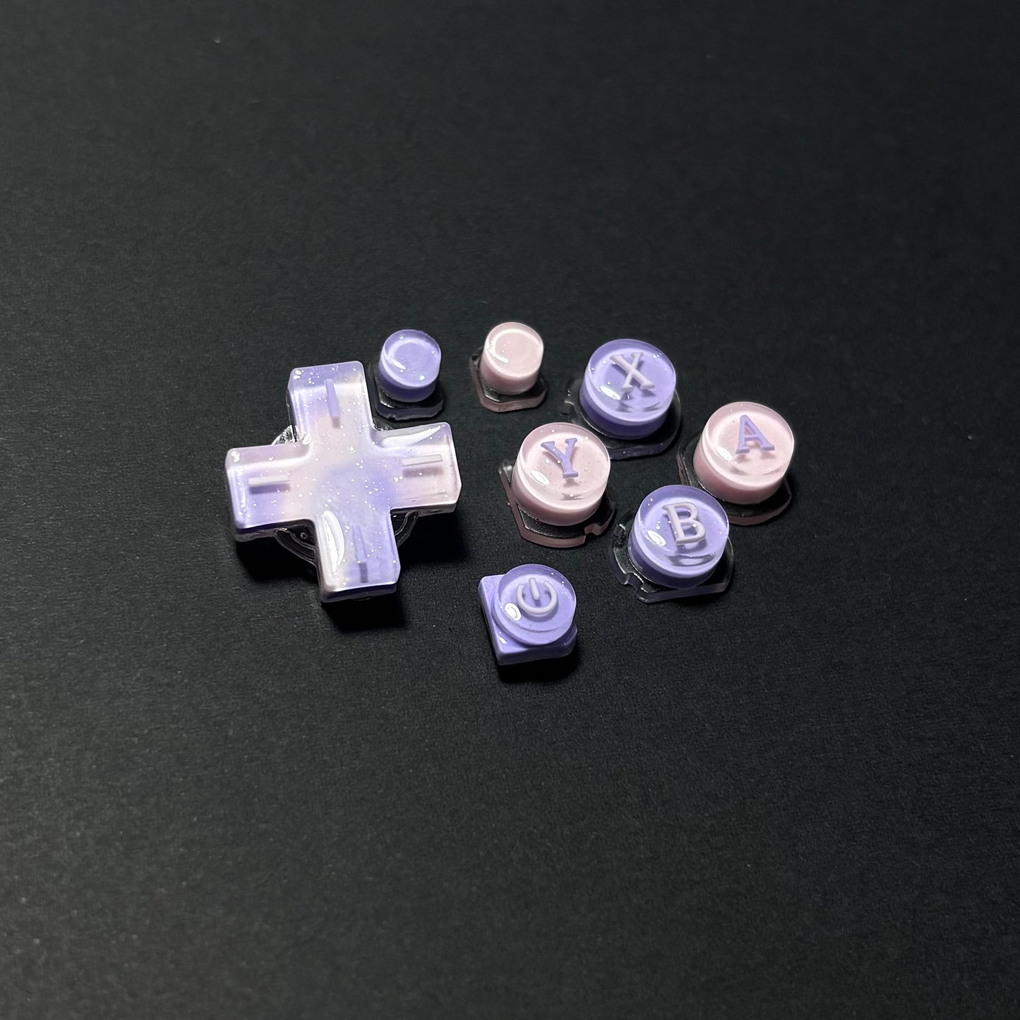 Pearlescent Pink Purple Resin Buttons for Nintendo 2DS