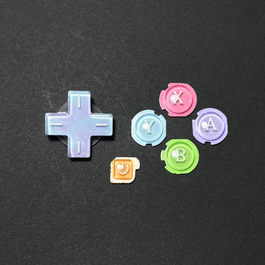 Rainbow Pearl Resin Buttons for Nintendo 3DS