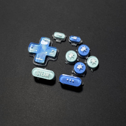 Blue Snowflake Pearl Shimmer Custom Button for Steam Deck