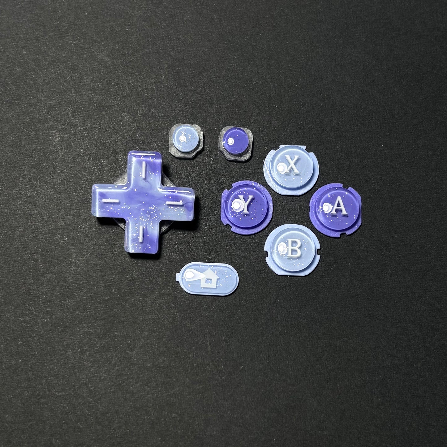 Blue Violet Pearl Resin Buttons for New Nintendo 3DS XL